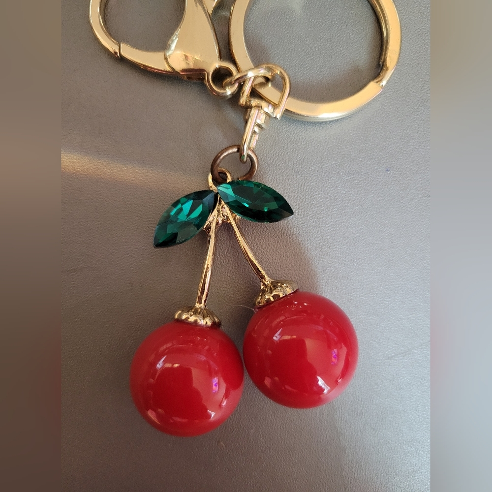 Red Cherry Keychain Bag Charm - Picture 2 of 6